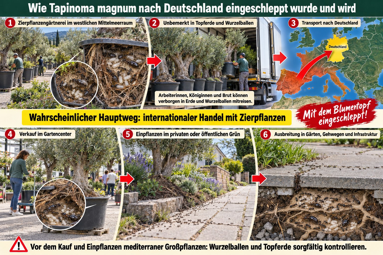 Wie Tapinoma magnum nach Deutschland eingeschleppt wurde und wird